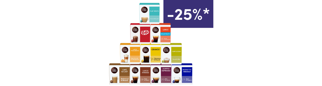 Selectie koffiecapsules | NESCAFÉ Dolce Gusto header image