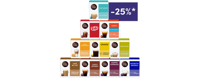 Selectie koffiecapsules | NESCAFÉ Dolce Gusto header image