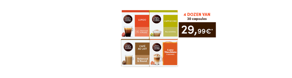 30 capsules verpakkingen | NESCAFÉ Dolce Gusto header image