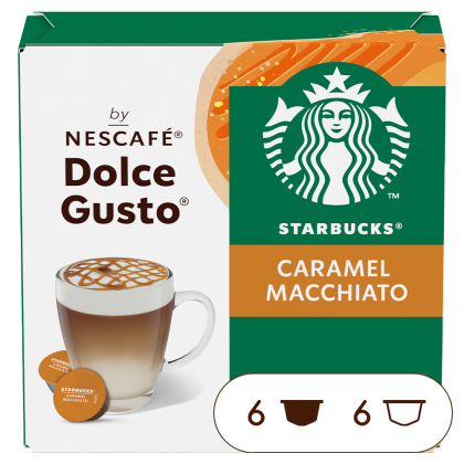 Doos van 12 NESCAFÉ Dolce Gusto Starbucks® Caramel Macchiato 12 Capsules capsules