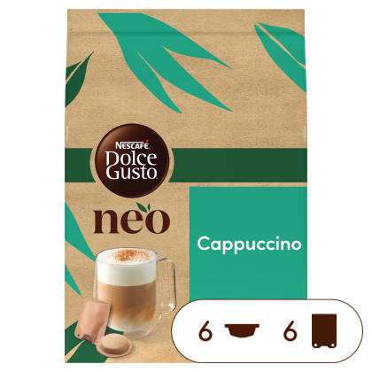 verpakking van NEO cappuccino pads en sachets