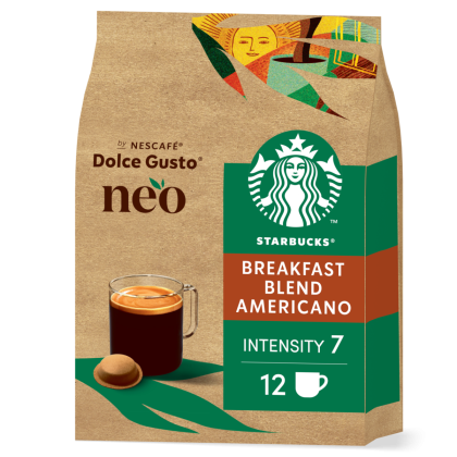 verpakking van NEO Starbucks breakfast blend americano pads