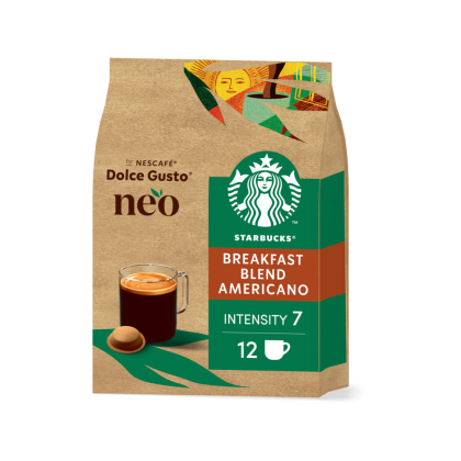 verpakking van NEO Starbucks breakfast blend americano pads