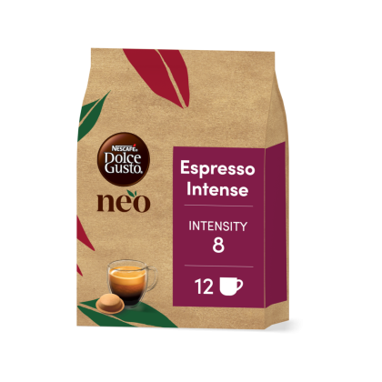 verpakking van NEO espresso intense pads