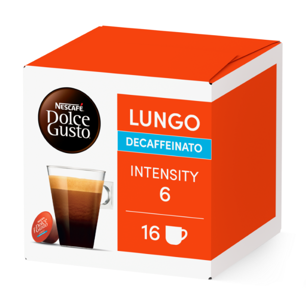 Doos van 16 NESCAFÉ Dolce Gusto Lungo Decaffeinato 16 Capsules capsules