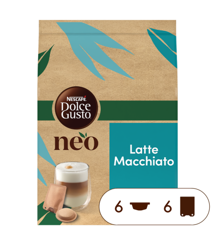 verpakking van NEO Latte Macchiato pads en sachets