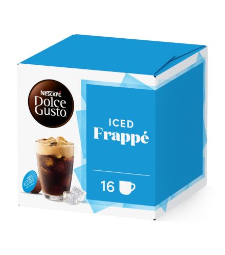 pack of iced frappé capsules front view