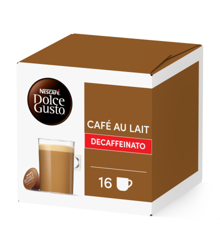 Doos van 16 NESCAF&Eacute; Dolce Gusto Caf&eacute; au Lait Decaffeinato 16 Capsules capsules