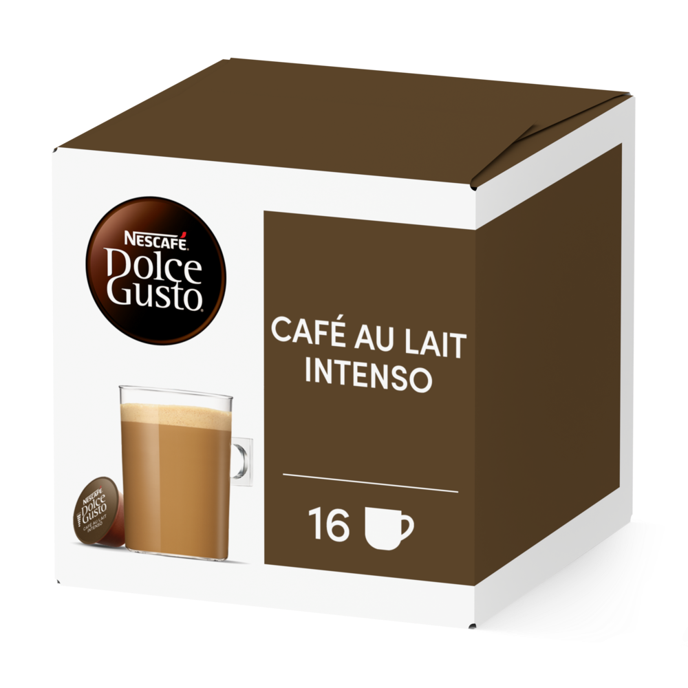 Doos van 16 NESCAFÉ Dolce Gusto Café au Lait Intenso 16 Capsules capsules