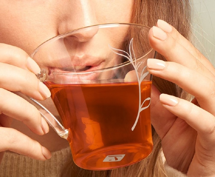 Woman drinking a SPECIAL.T tea