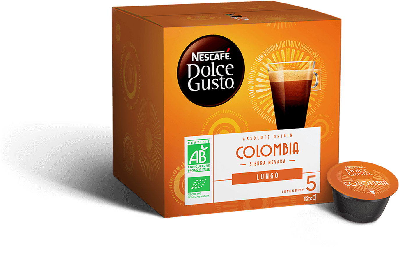 Doosje NESCAFÉ Dolce Gusto Colombia Lungo koffie met 12 capsules en met een capsule