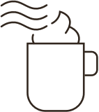 Coffee cup with foamy beverage inside