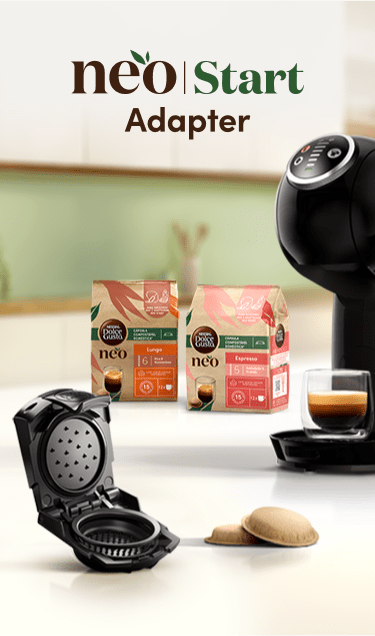 NESCAFÉ Dolce Gusto-producten en NESCAFÉ Dolce Gusto-machine met de NEO Start Adapter