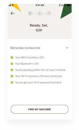 Screenshot from the mobile phone application