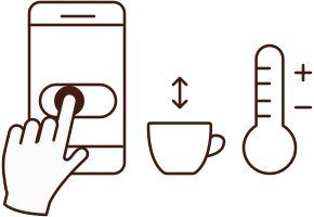 Mobile phone and coffee cup icons